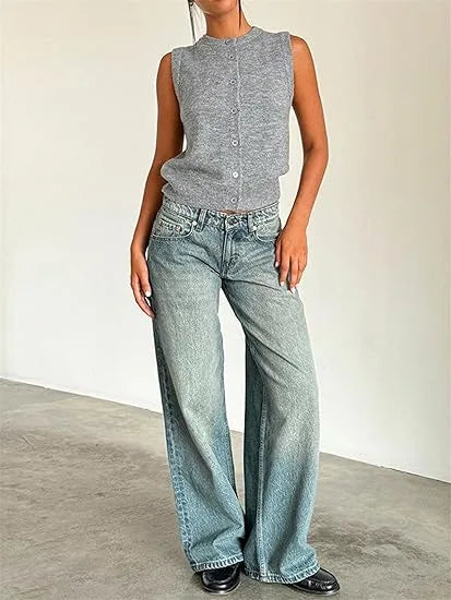 Calça Jeans Feminina Wide Leg