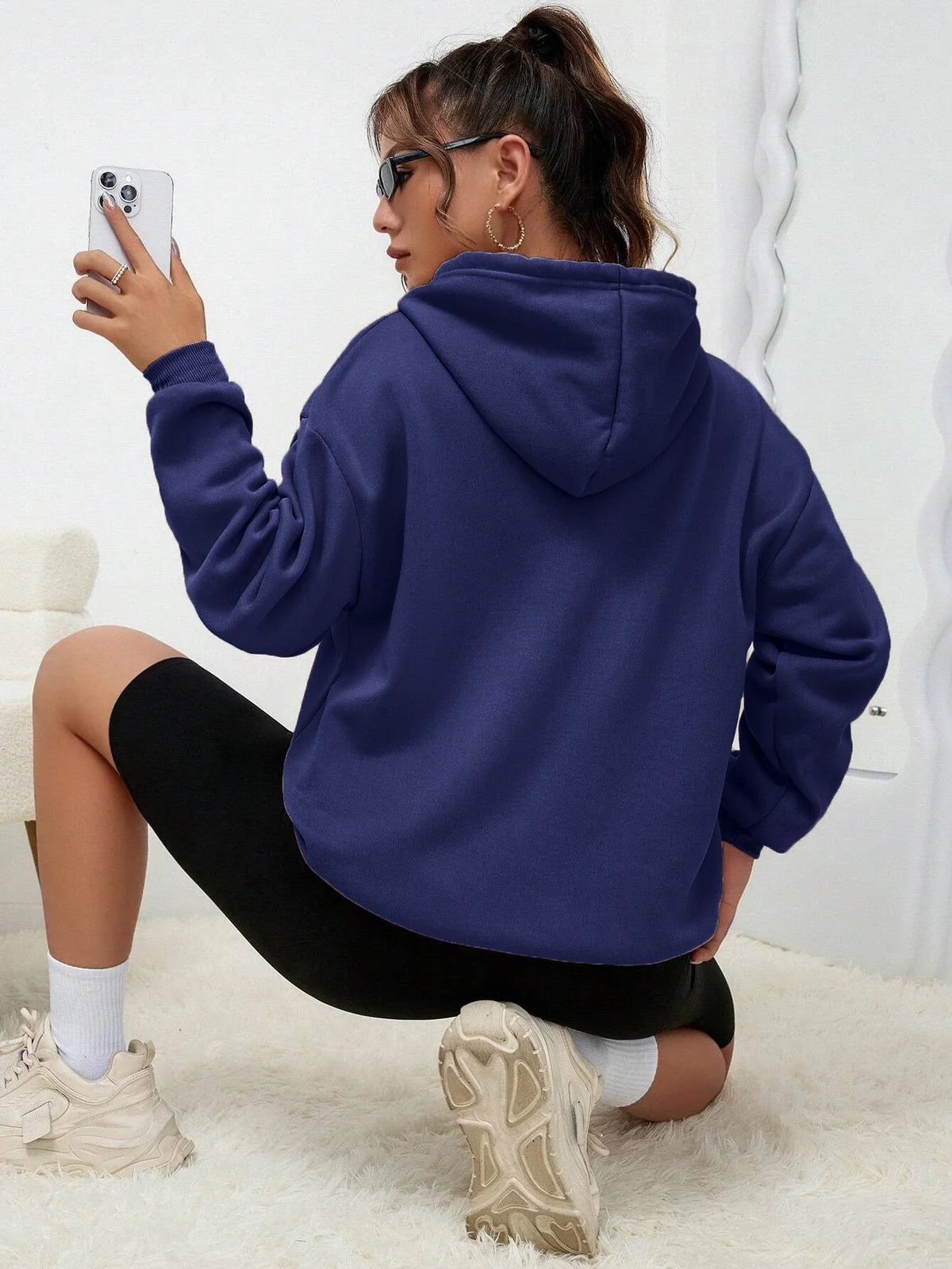 Women Hoodies Basic Essential Blank Solid Color Pullovers Female Tops High quality All-Match Street Clothes Womens Sweatshirts
