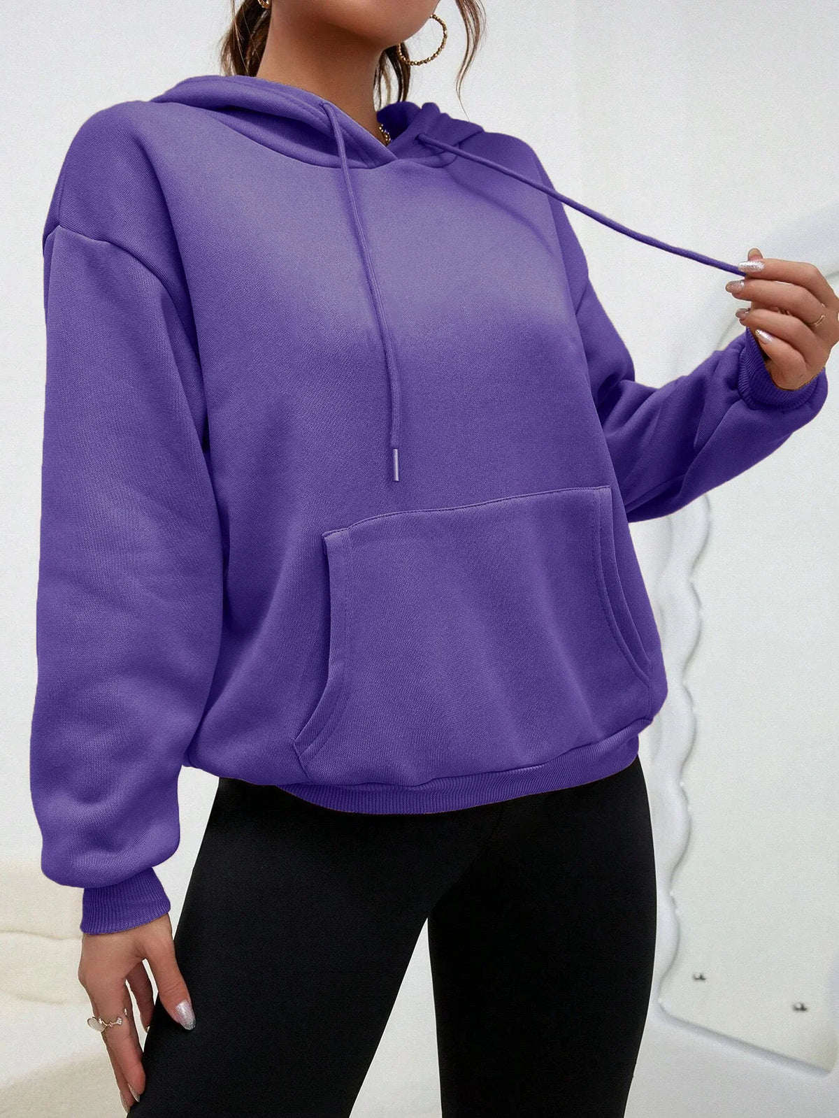 Women Hoodies Basic Essential Blank Solid Color Pullovers Female Tops High quality All-Match Street Clothes Womens Sweatshirts