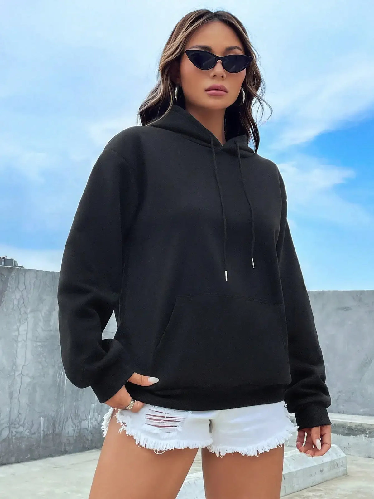 Women Hoodies Basic Essential Blank Solid Color Pullovers Female Tops High quality All-Match Street Clothes Womens Sweatshirts