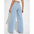 Calça Jeans Feminina Wide Leg Cintura Alta